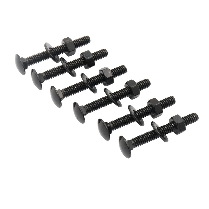 SCXCLY 20 Sets Carriage Bolts Screws, (1/4-20 x 2) Round Head, Square Neck, with (Hex Nuts & Flat Washers), 304 Stainless Steel, Galvanizing (Black) - Image 1